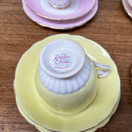 Vintage Set of 6 Roslyn China Trios