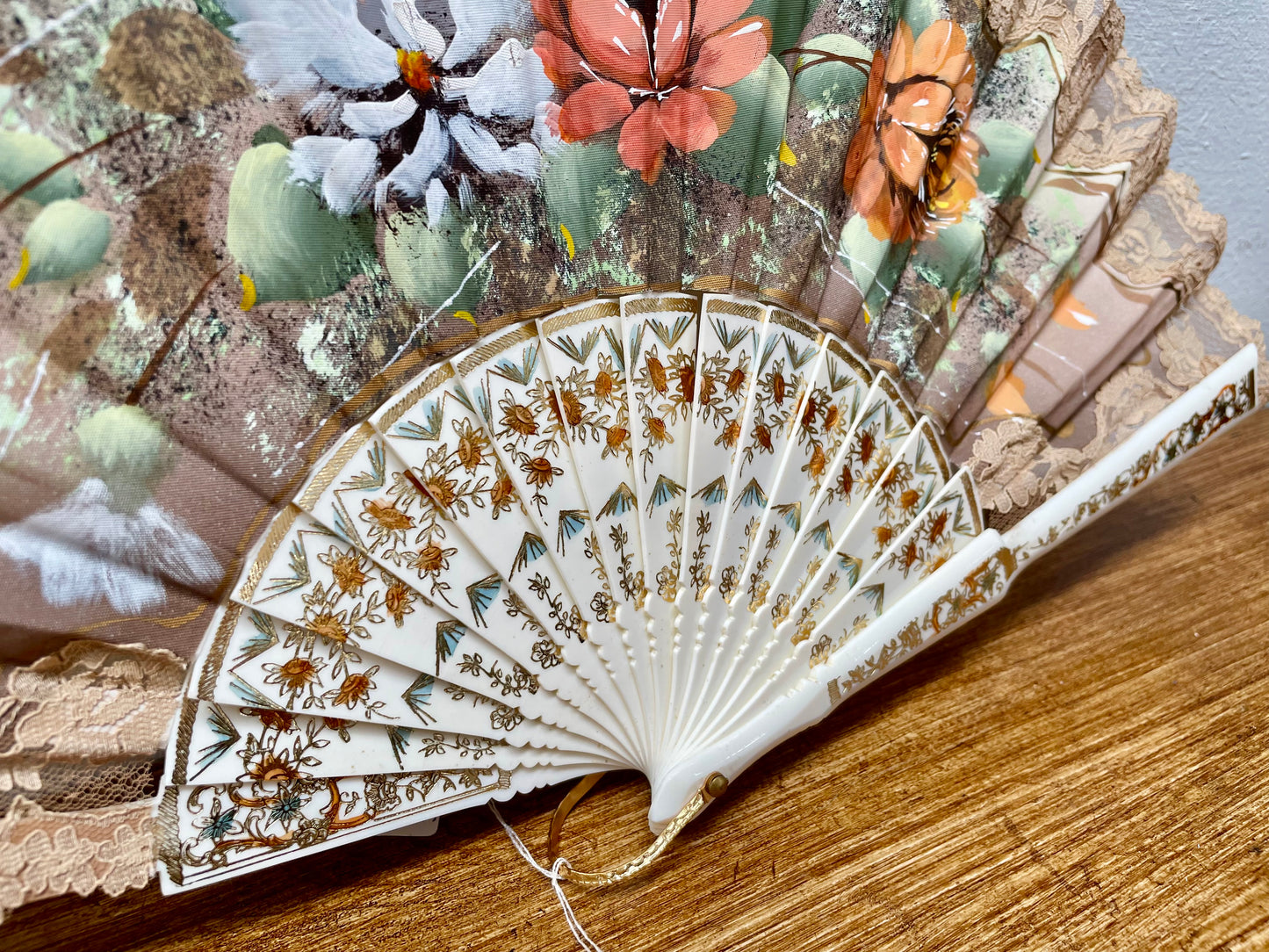 Vintage Hand Painted Fan