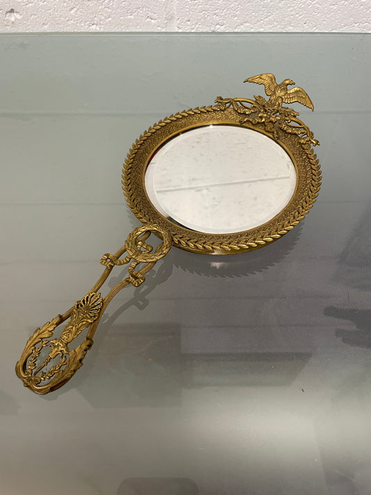 French 19th Century Hand Held Mirror