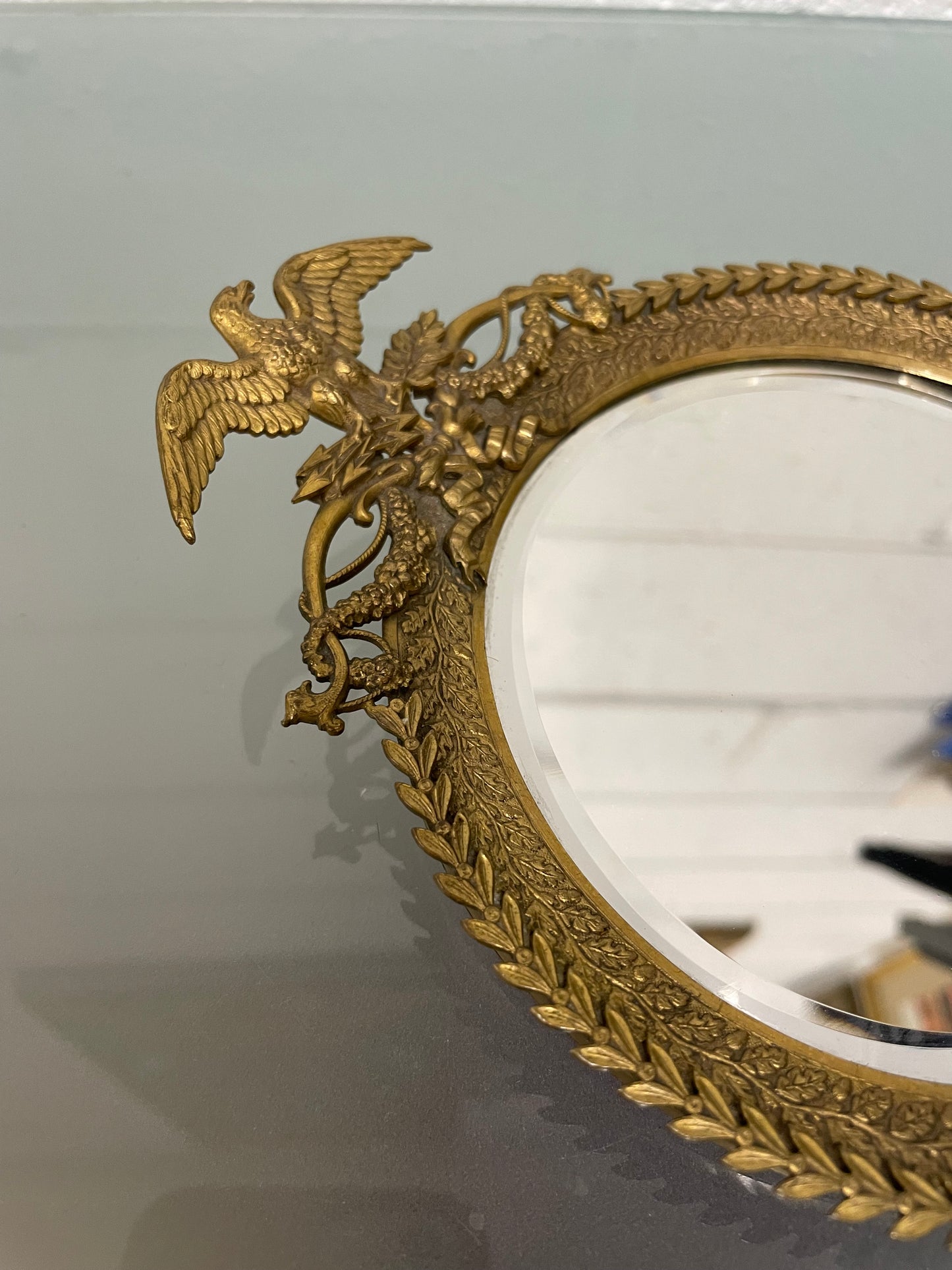 French 19th Century Hand Held Mirror