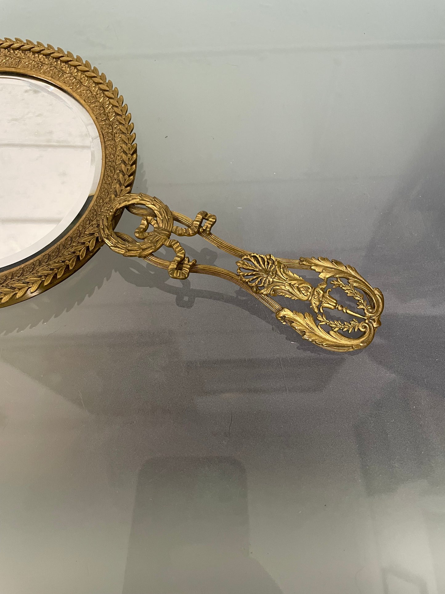 French 19th Century Hand Held Mirror