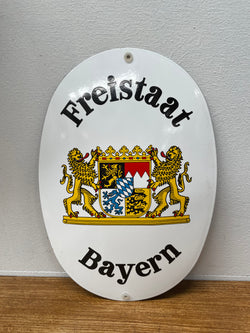Vintage Enamel Sign "Freistaat Bayern" Coat of Arms of Bavaria | Antique & Vintage | Moonee Ponds Antiques | Australia Wide Delivery