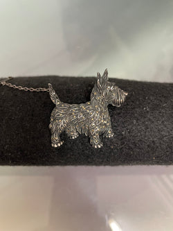 Rare Vintage Scottish Terrier Sterling Silver & Marcasite Brooch | Antique & Vintage | Moonee Ponds Antiques | Australia Wide Delivery