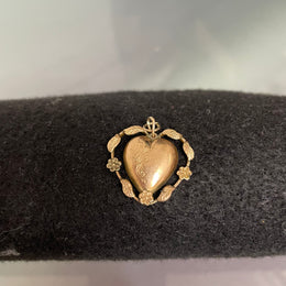 Vintage 9ct Lined Gold Heart Pendant