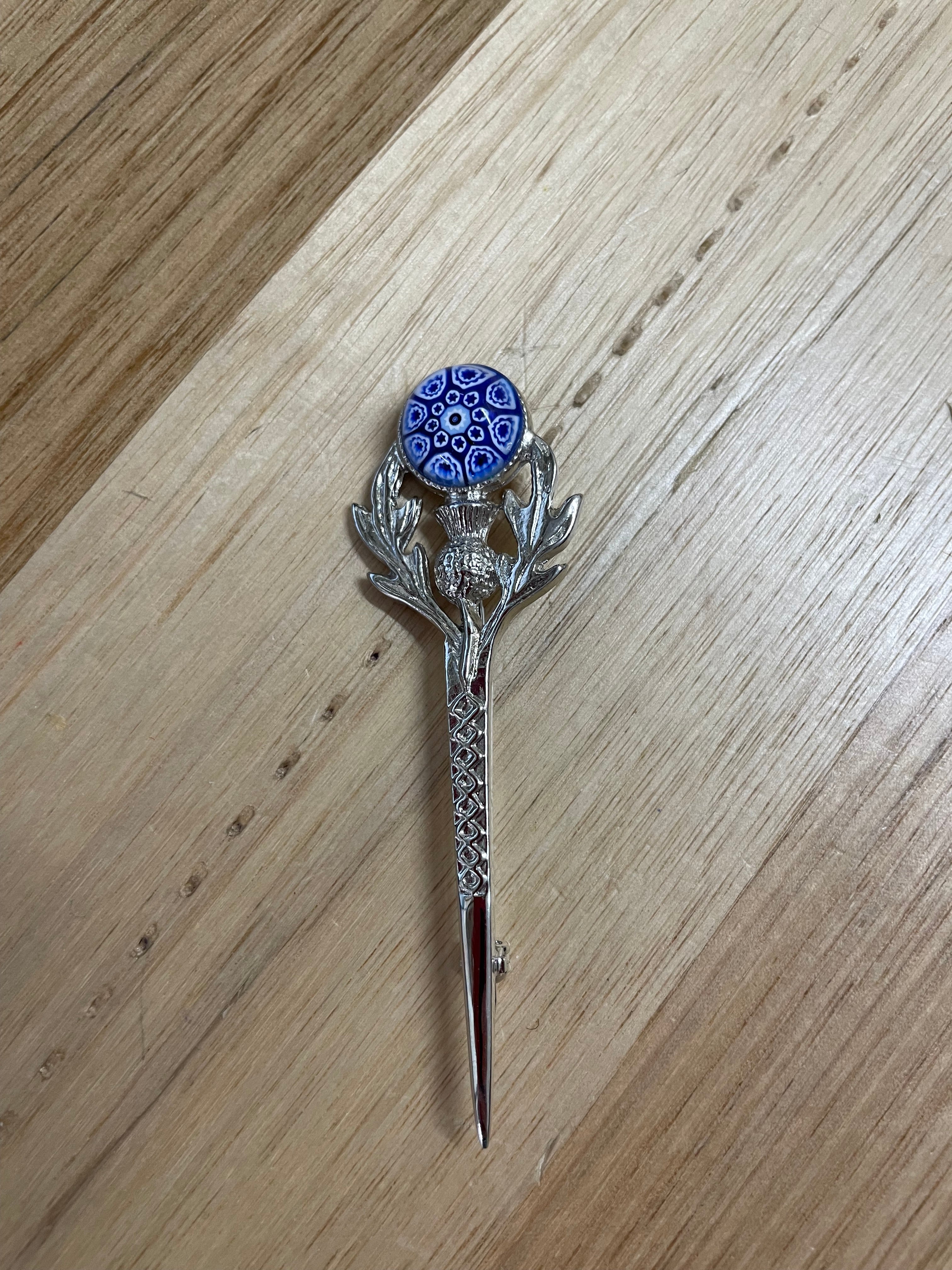 Vintage Scottish Pewter Kilt Pin Brooch