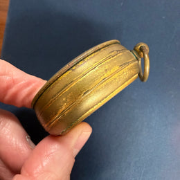 Late 19th Century Gilt Brass Pocket Barometer C: 1890's.