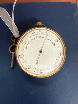 Late 19th Century Gilt Brass Pocket Barometer C: 1890's. | Antique & Vintage | Moonee Ponds Antiques | Australia Wide Delivery