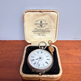 Early 19th Cent. Silver Cased Pocket Watch In Original Case.