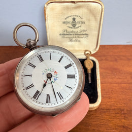 Early 19th Cent. Silver Cased Pocket Watch In Original Case.