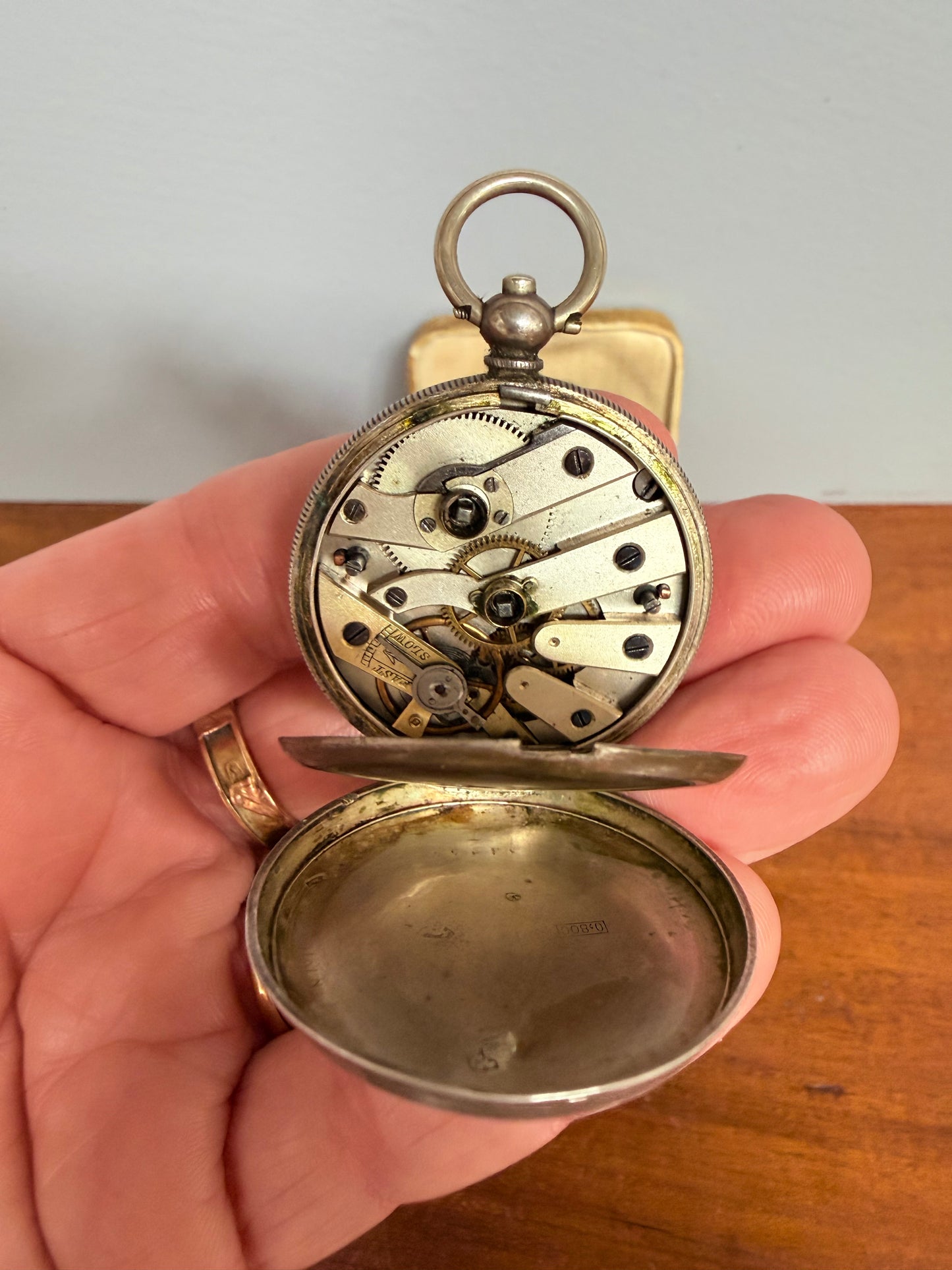 Early 19th Cent. Silver Cased Pocket Watch In Original Case.