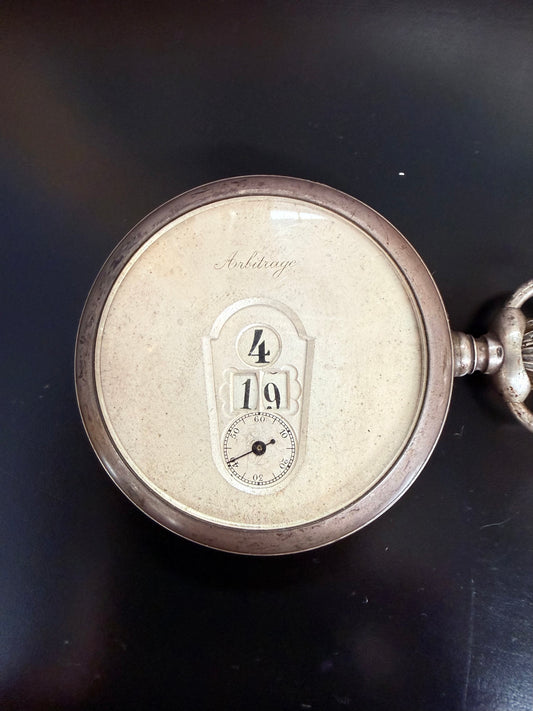 Mysterious Antique Arbitrage Brevette Jump Hour Pocket Watch