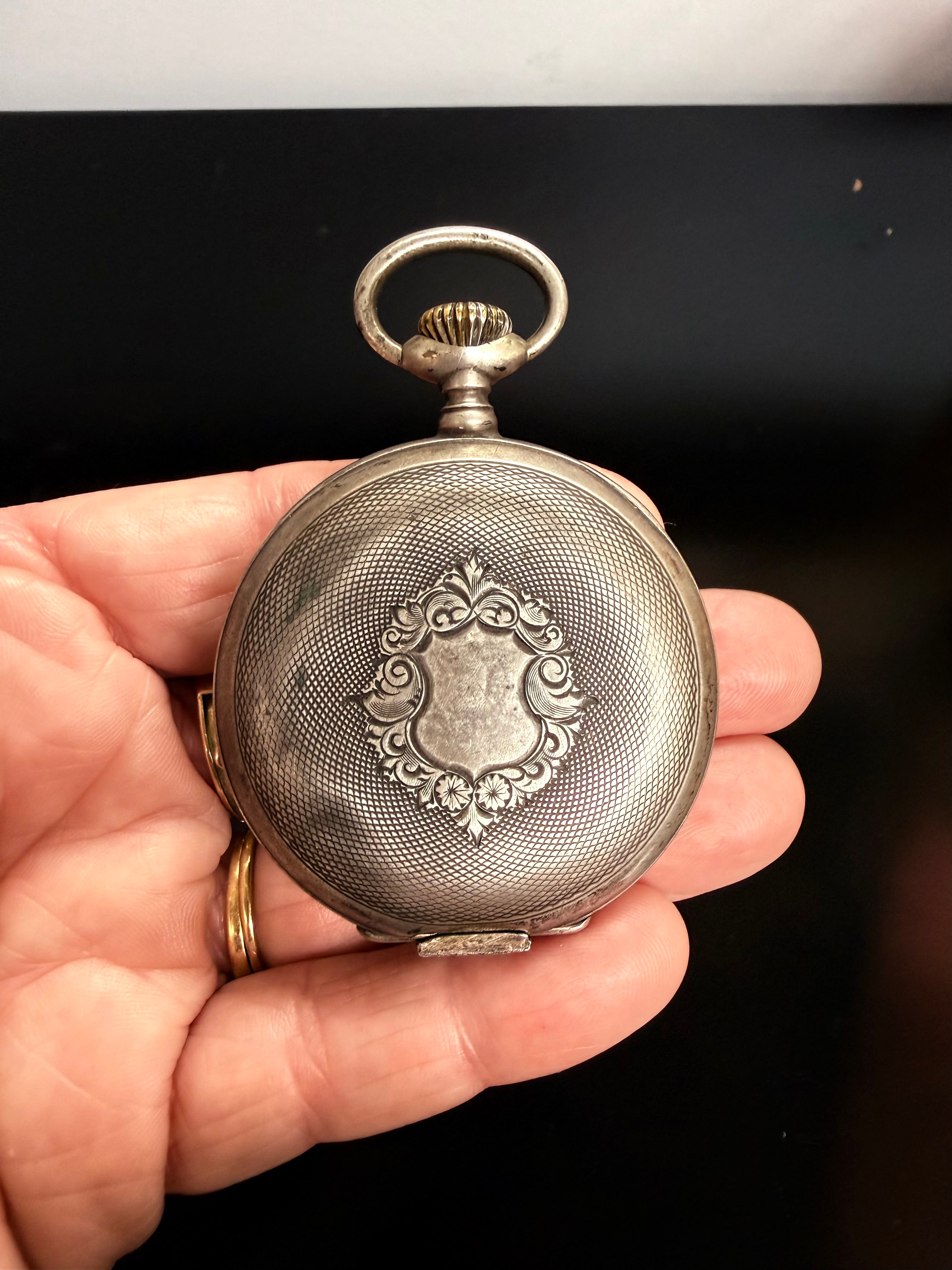 Mysterious Antique Arbitrage Brevette Jump Hour Pocket Watch