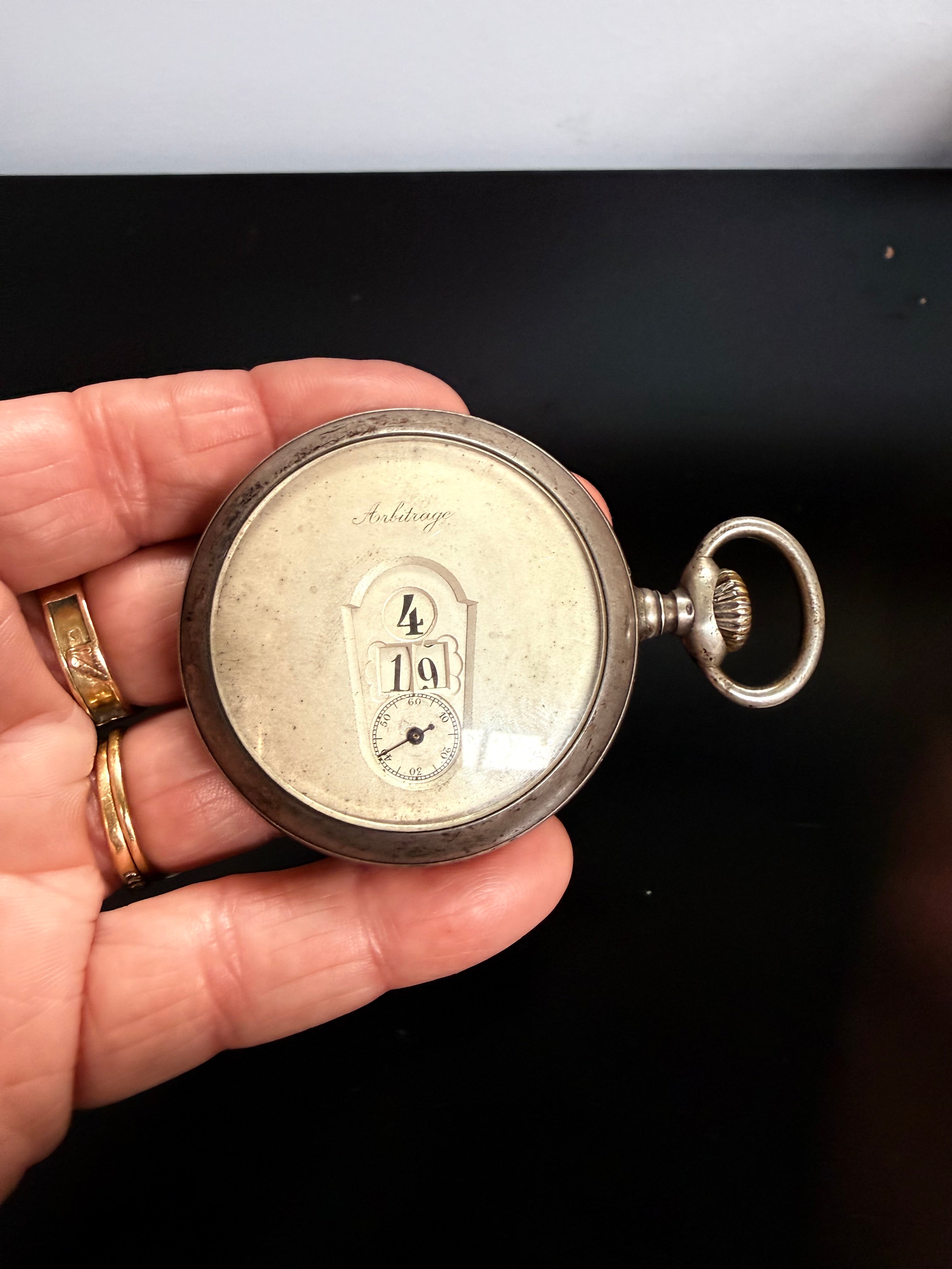 Mysterious Antique Arbitrage Brevette Jump Hour Pocket Watch | Antique & Vintage | Moonee Ponds Antiques | Australia Wide