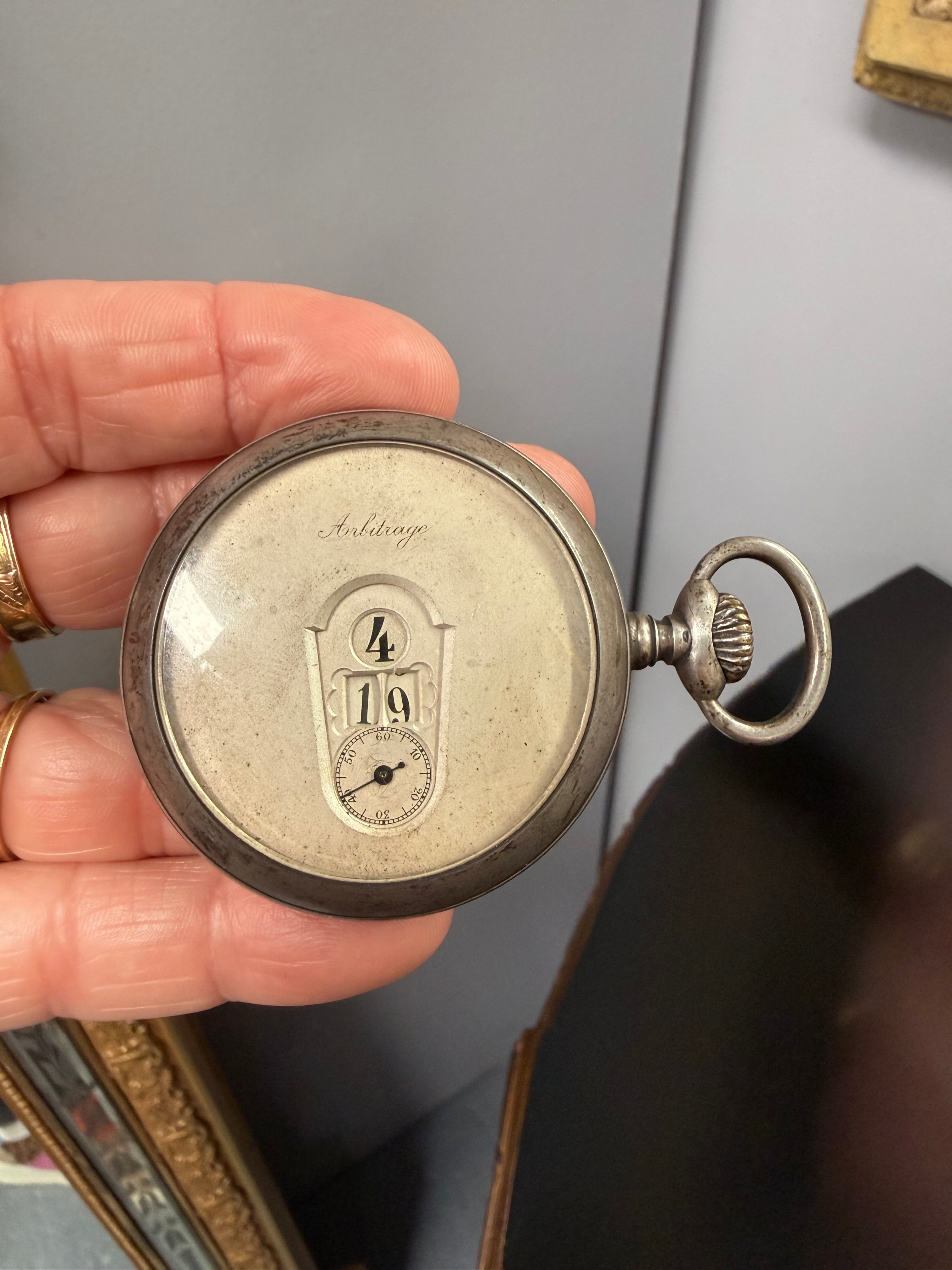 Mysterious Antique Arbitrage Brevette Jump Hour Pocket Watch | Antique & Vintage | Moonee Ponds Antiques | Australia Wide