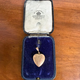 Vintage 9ct Lined Gold Heart Locket