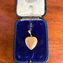 Vintage 9ct Lined Gold Heart Locket