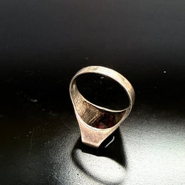 Vintage Modernist Silver & Garnet Ring