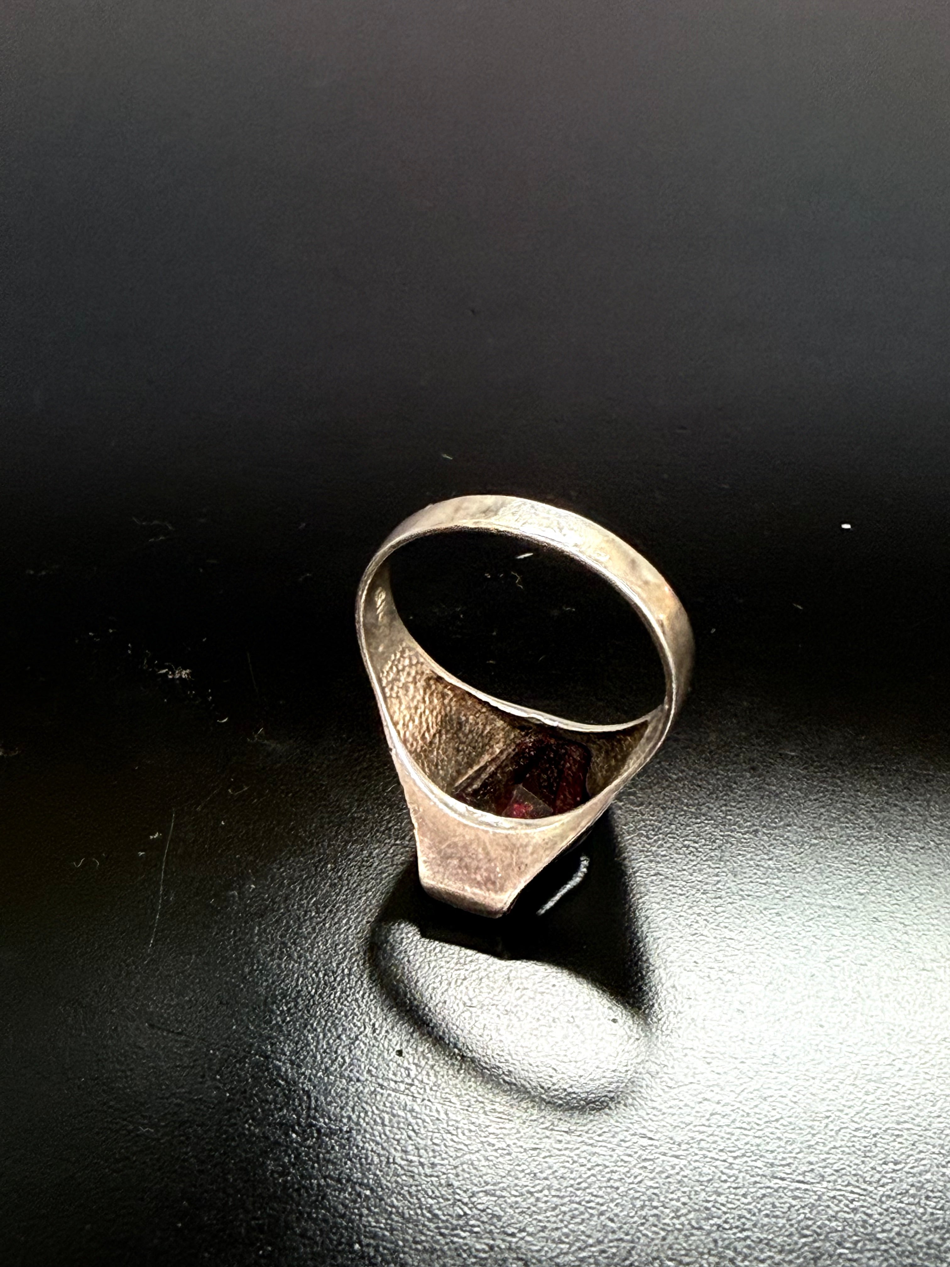 Vintage Modernist Silver & Garnet Ring | Antique & Vintage | Moonee Ponds Antiques | Australia Wide Delivery