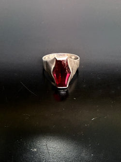 Vintage Modernist Silver & Garnet Ring | Antique & Vintage | Moonee Ponds Antiques | Australia Wide Delivery