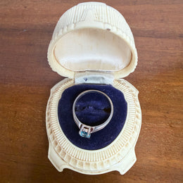 Vintage Silver & Blue Stone Ring