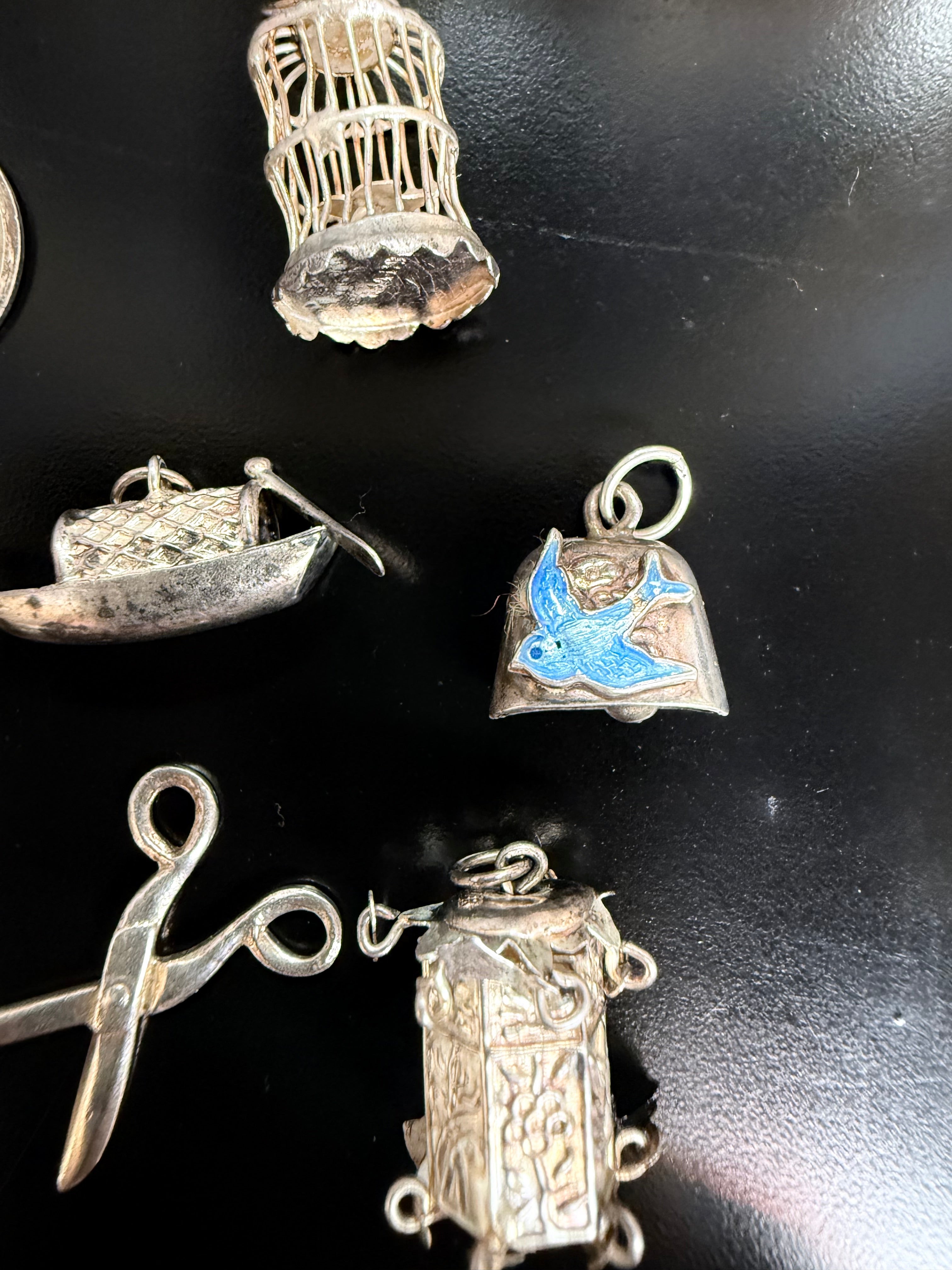 Interesting Assorted Vintage Silver Charms Priced Per Charm