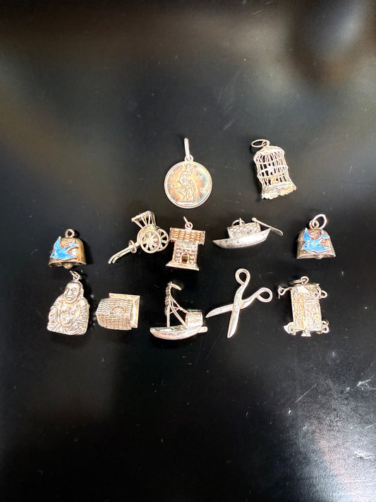 Interesting Assorted Vintage Silver Charms Priced Per Charm