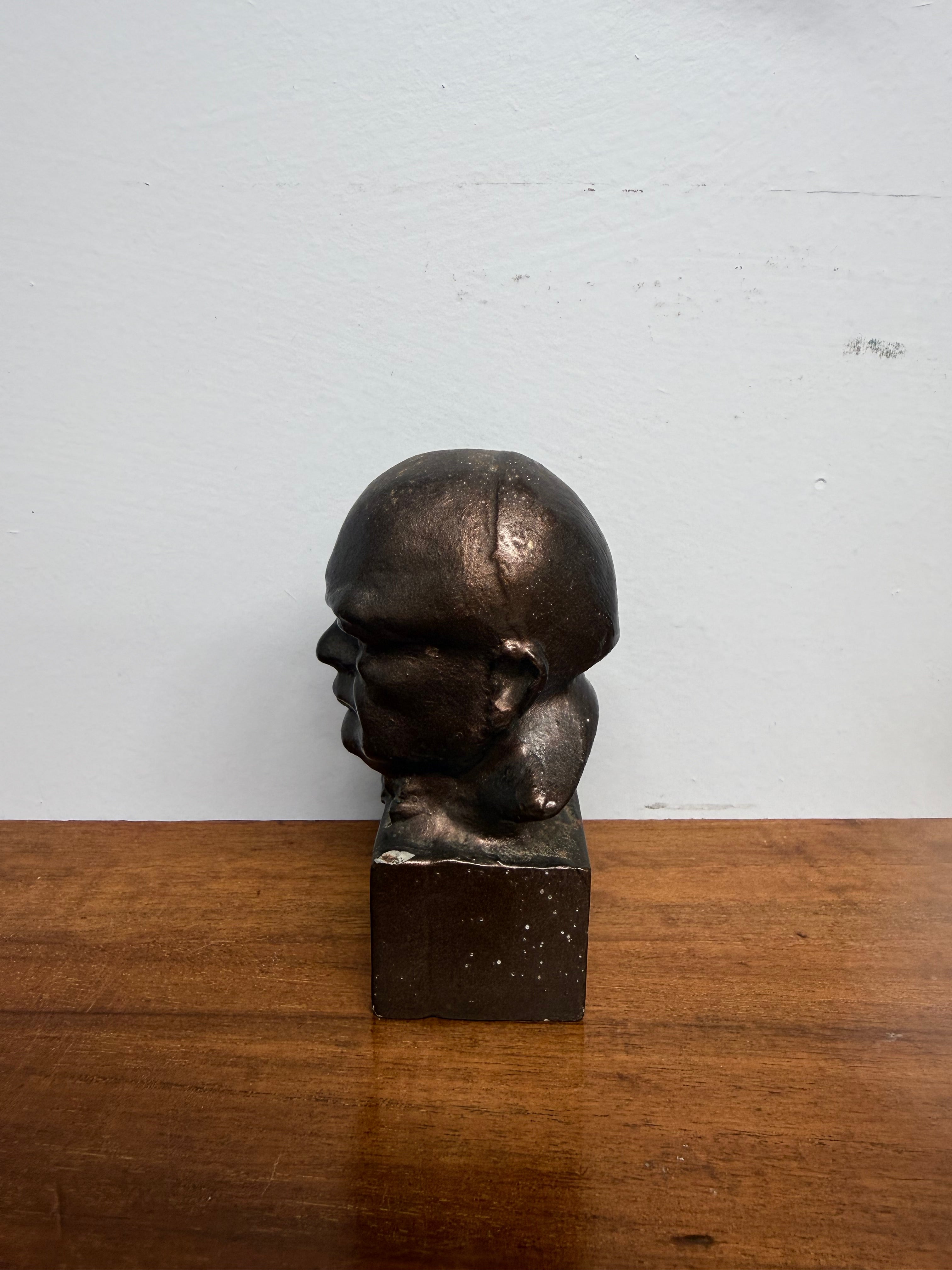 Unusual Bronzed Cast Iron Churchill Bust Paperweight | Antique & Vintage | Moonee Ponds Antiques | Australia Wide Delivery