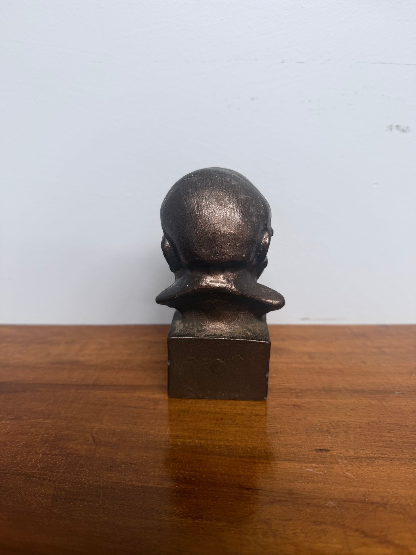 Unusual Bronzed Cast Iron Churchill Bust Paperweight