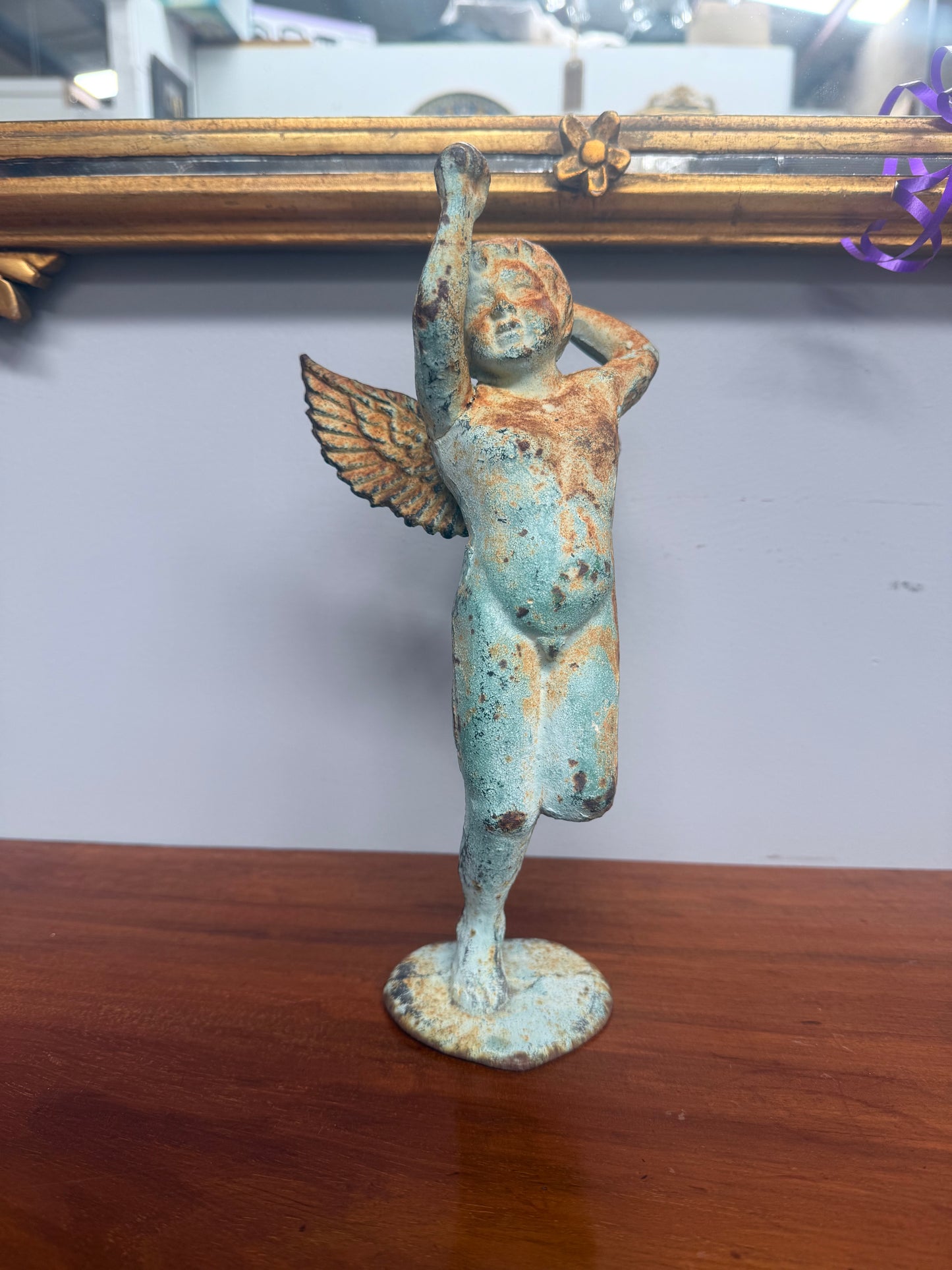 Vintage Cast Iron Cherub Figure