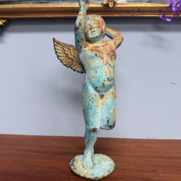 Vintage Cast Iron Cherub Figure
