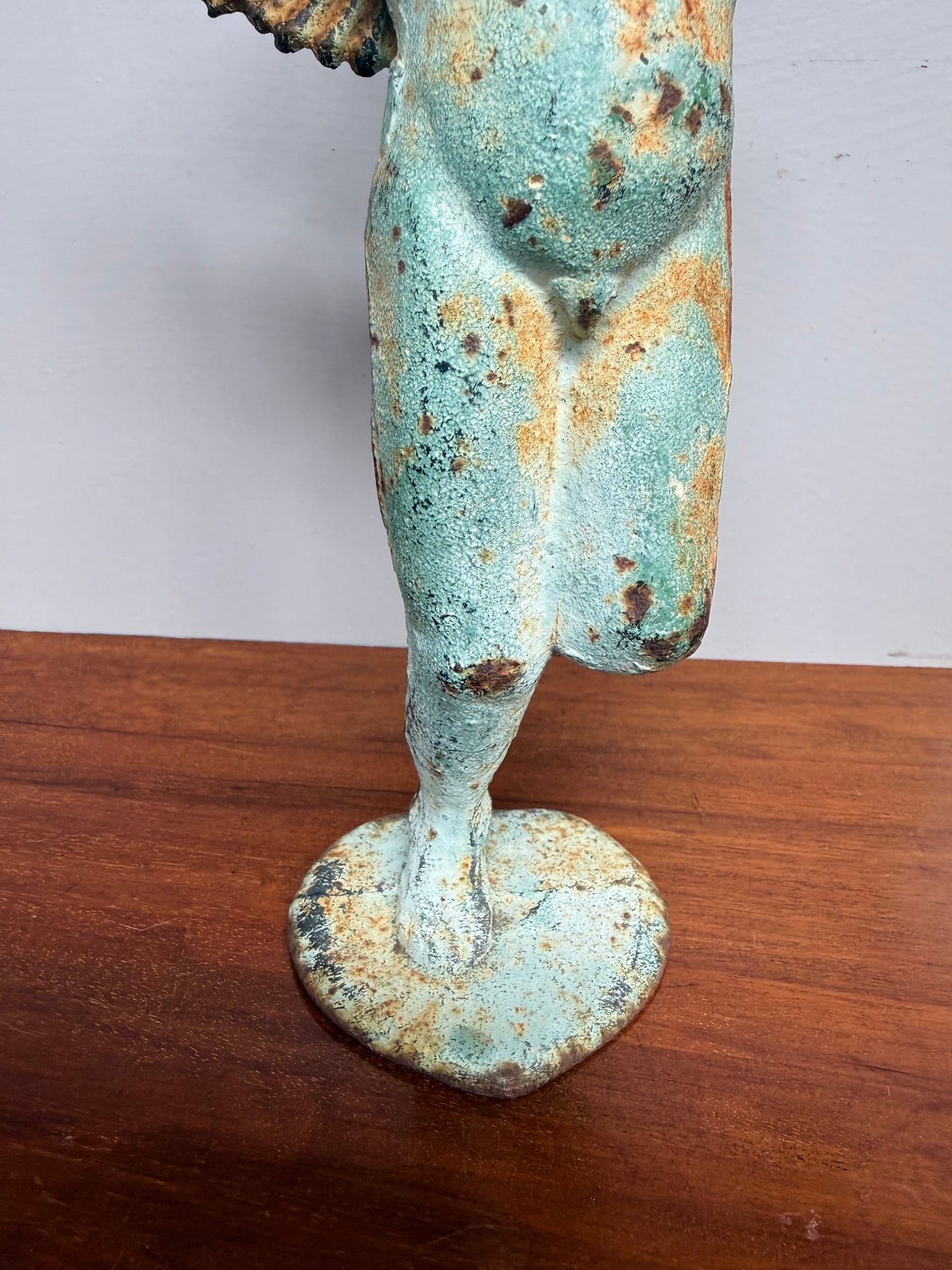 Vintage Cast Iron Cherub Figure