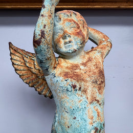 Vintage Cast Iron Cherub Figure