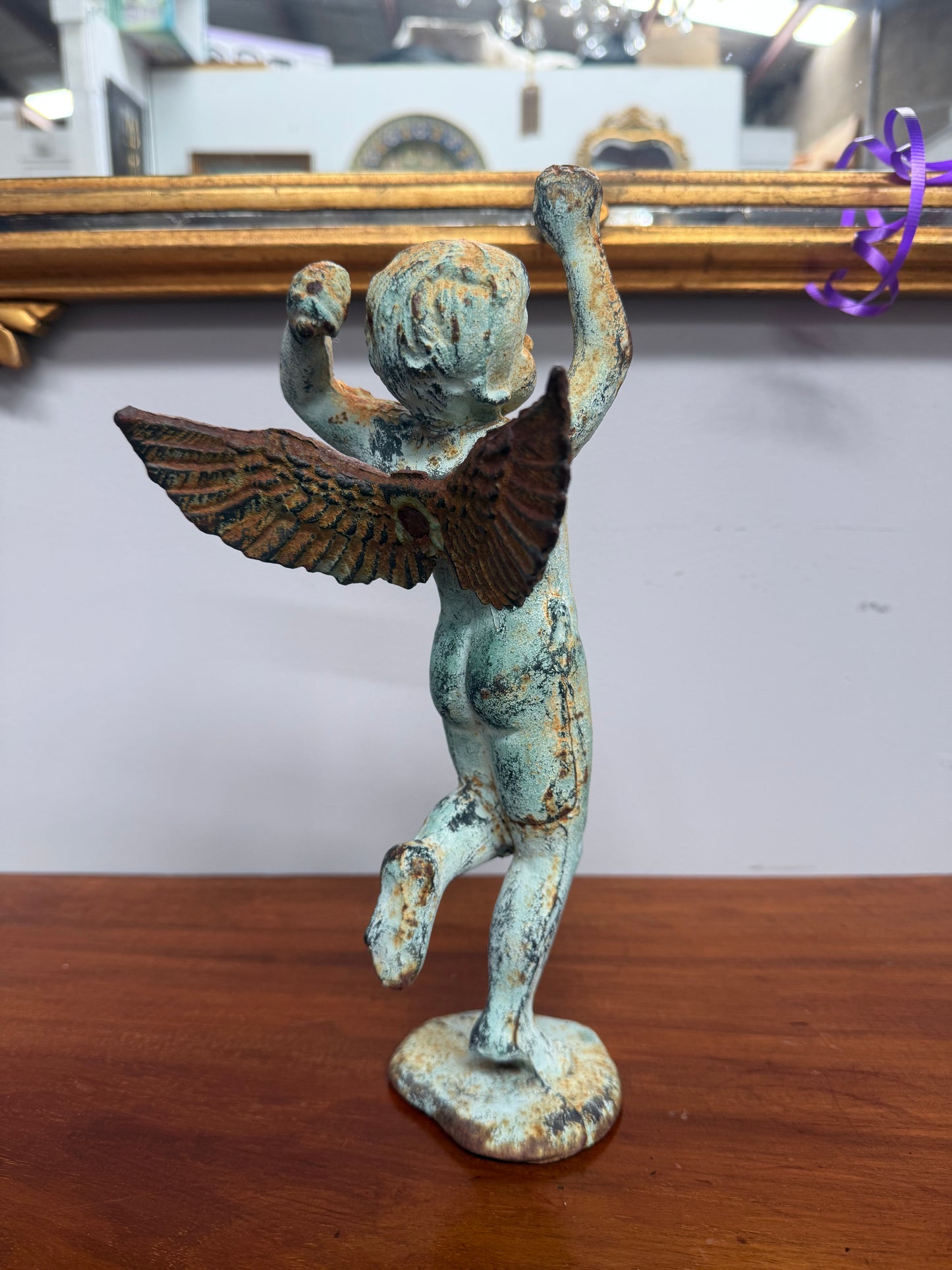 Vintage Cast Iron Cherub Figure