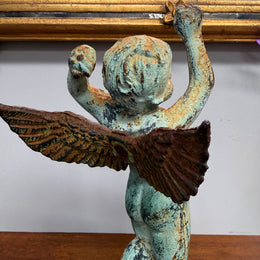 Vintage Cast Iron Cherub Figure