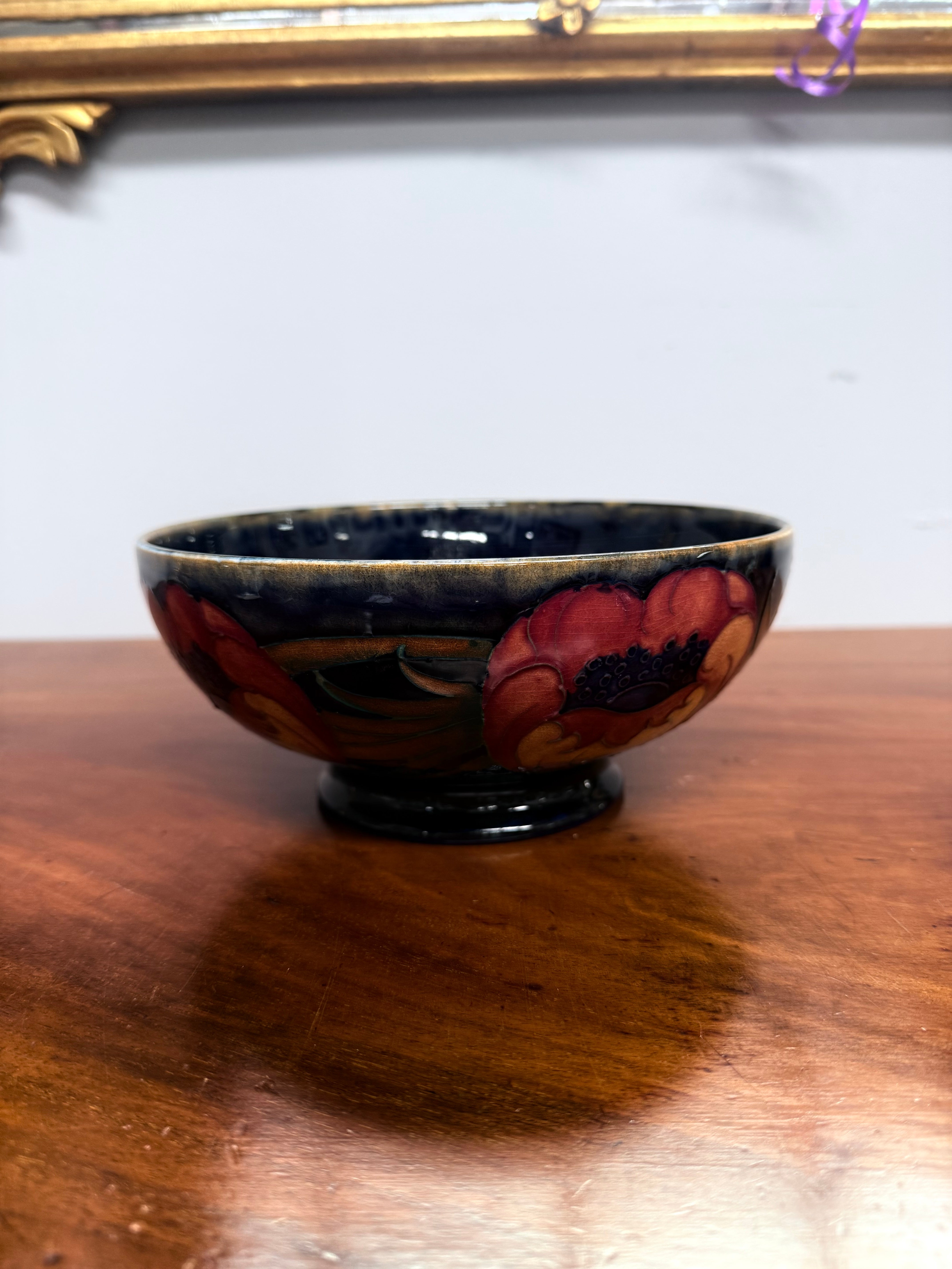 Antique William Moorcroft Ochre Poppies Bowl