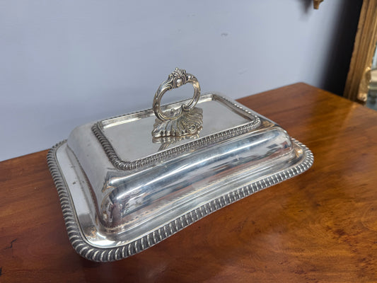 English Silver Plated Serving Dish & Cover