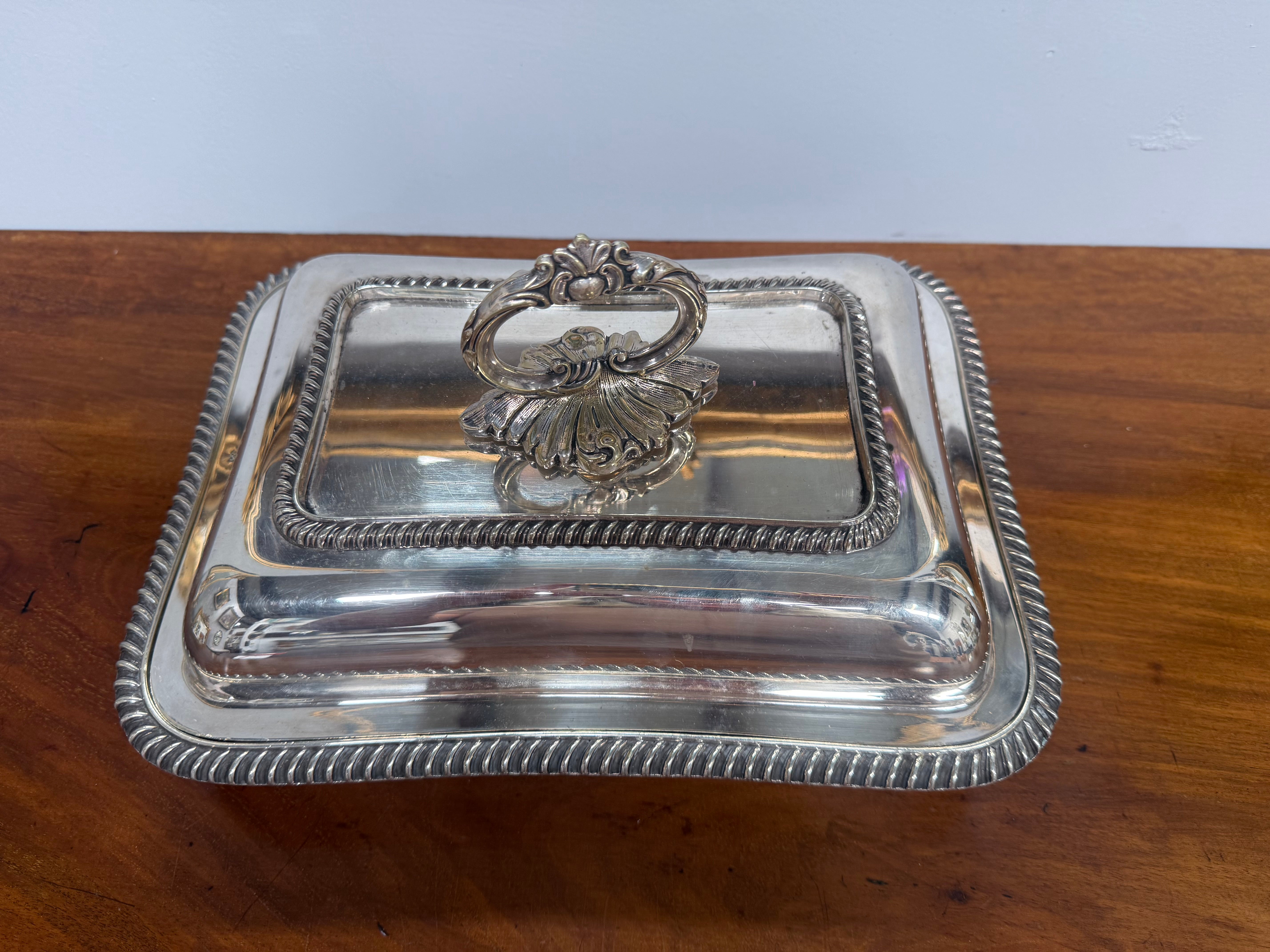 English Silver Plated Serving Dish & Cover | Antique & Vintage | Moonee Ponds Antiques | Australia Wide