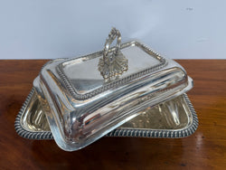 English Silver Plated Serving Dish & Cover | Antique & Vintage | Moonee Ponds Antiques | Australia Wide Delivery