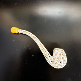 Unusual Silver Filigree  Small Smoking Pipe