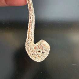 Unusual Silver Filigree  Small Smoking Pipe