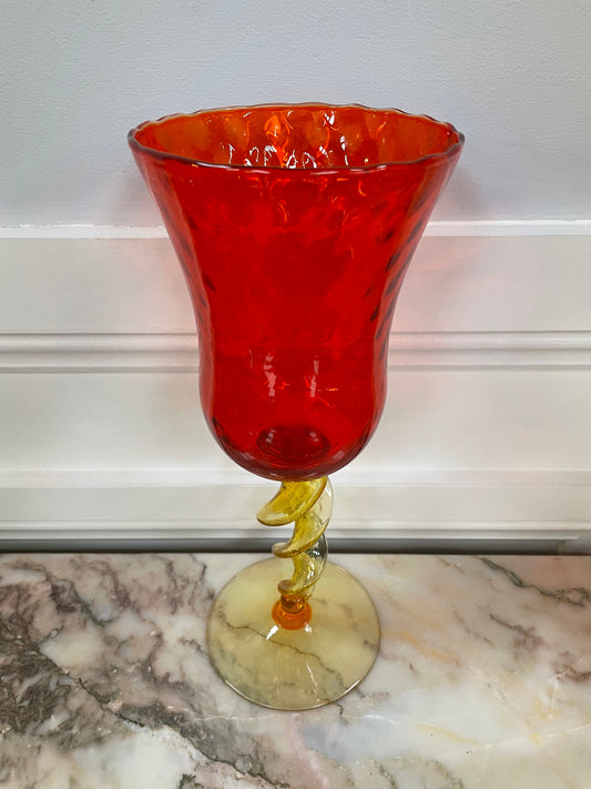 Stunning Vintage Large Colored Glass