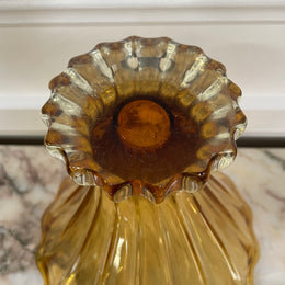 Vintage Amber Colored Art Glass Vase