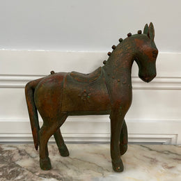 Interesting Wooden Vintage Carved Horse
