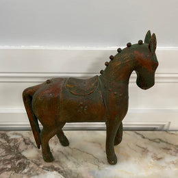 Interesting Wooden Vintage Carved Horse
