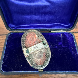 Antique Chinese Carved Coral Clip Brooch