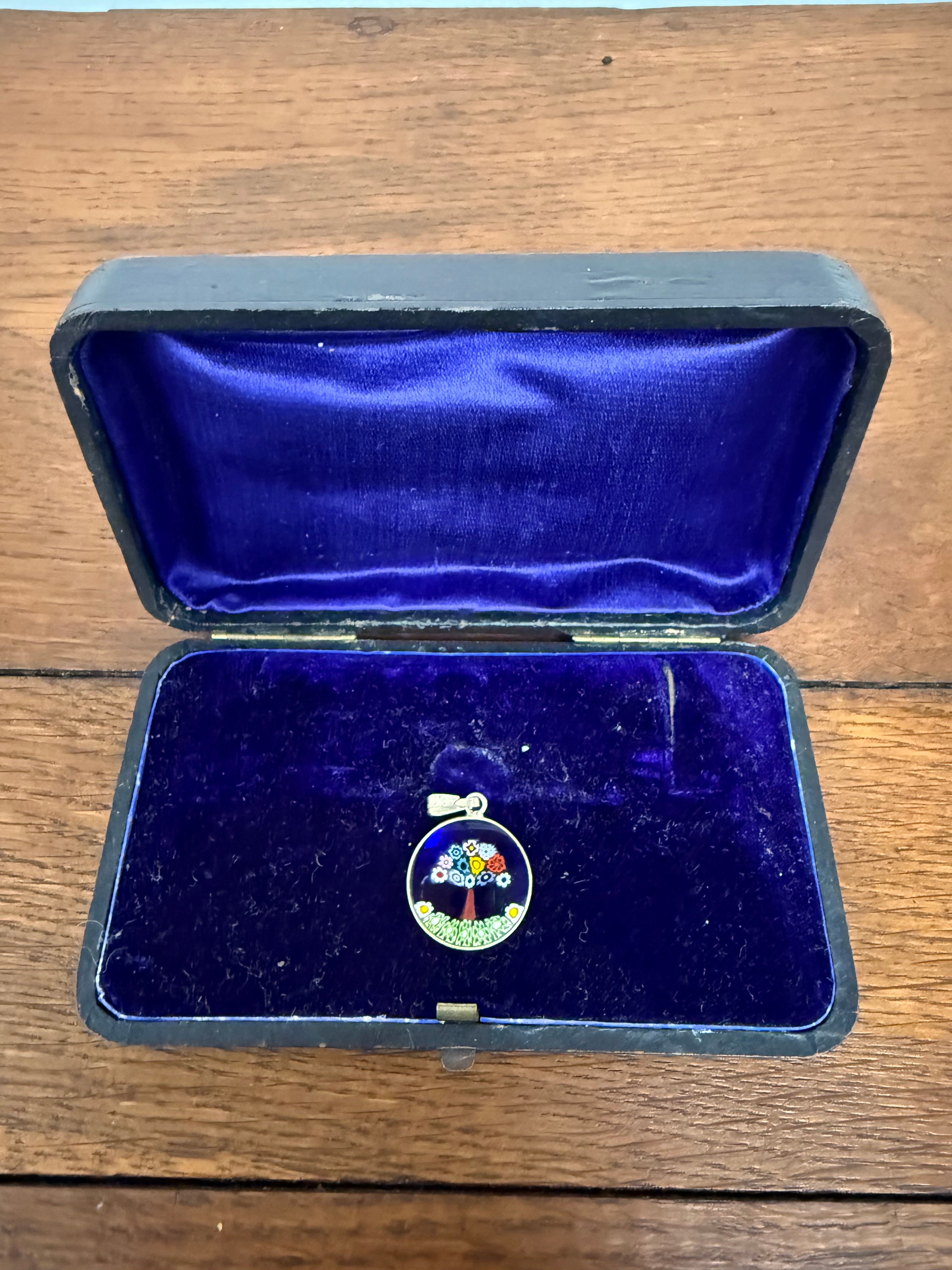 Italian 925 Silver Millefiori Glass Pendant | Antique & Vintage | Moonee Ponds Antiques | Australia Wide Delivery