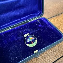 Italian 925 Silver Millefiori Glass Pendant