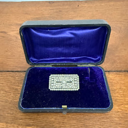 Stunning Art Deco Silver & Paste Gatsby Style Brooch