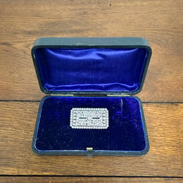 Stunning Art Deco Silver & Paste Gatsby Style Brooch