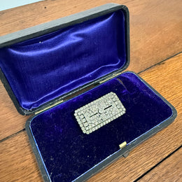 Stunning Art Deco Silver & Paste Gatsby Style Brooch